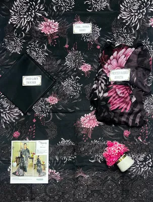 3 Pcs Women's Unstitched Printed Suit thumbnail 3