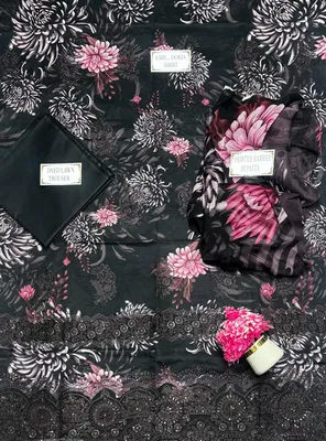 3 Pcs Women's Unstitched Printed Suit thumbnail 4