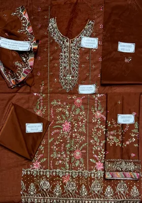 3 Pcs Women's Unstitched Embroidered Suit thumbnail 3