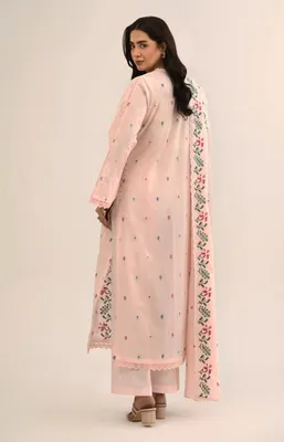 3 Pcs Women's Unstitched Plain Suit thumbnail 2