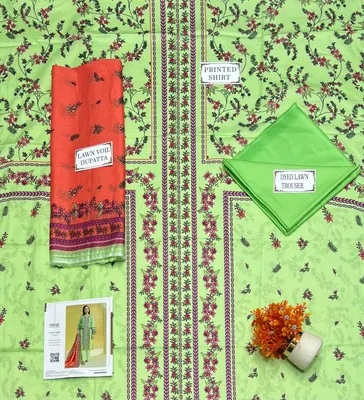 3 Pcs Women's Unstitched Printed Suit thumbnail 3