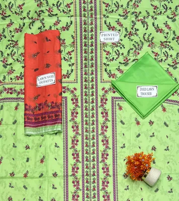 3 Pcs Women's Unstitched Printed Suit thumbnail 4