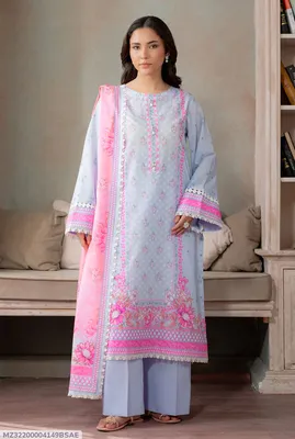 3 Pcs Women's Unstitched Printed Suit