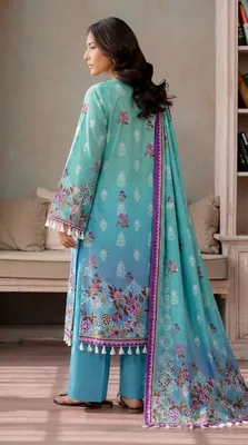 3 Pcs Women's Unstitched Printed Suit thumbnail 2