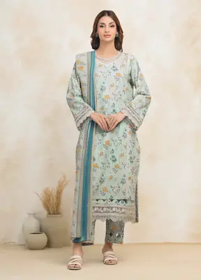 3 Pcs Women's Unstitched Printed Suit