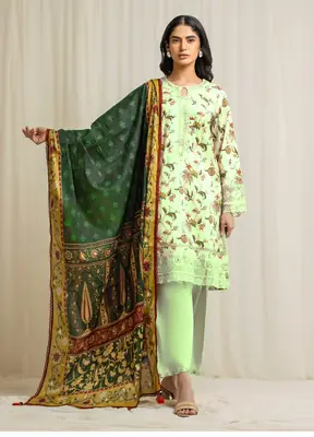 3 Pcs Women's Unstitched Printed Suit