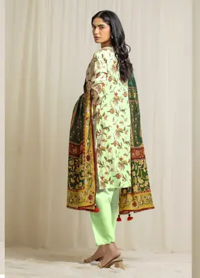 3 Pcs Women's Unstitched Printed Suit thumbnail 2