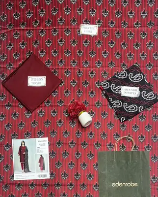 3 Pcs Women's Unstitched Printed Suit thumbnail 3