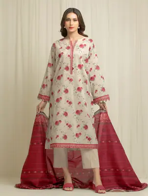 3 Pcs Women's Unstitched Printed Suit