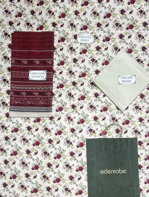 3 Pcs Women's Unstitched Printed Suit thumbnail 4