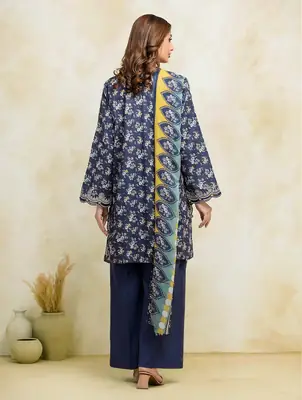 3 Pcs Women's Unstitched Printed Suit thumbnail 2