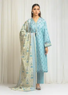 3 Pcs Women's Unstitched Printed Suit