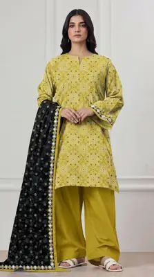 3 Pcs Women's Unstitched Printed Suit