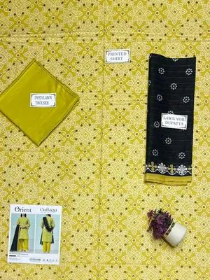 3 Pcs Women's Unstitched Printed Suit thumbnail 3