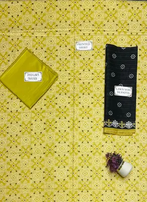3 Pcs Women's Unstitched Printed Suit thumbnail 4