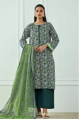 3 Pcs Women's Unstitched Printed Suit