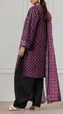 3 Pcs Women's Unstitched Printed Suit thumbnail 2