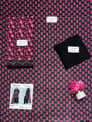 3 Pcs Women's Unstitched Printed Suit thumbnail 3