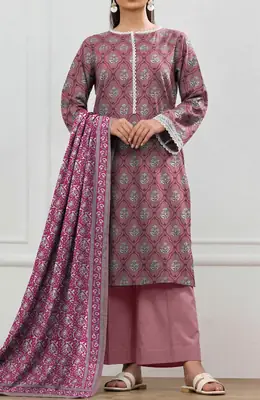 3 Pcs Women's Unstitched Printed Suit