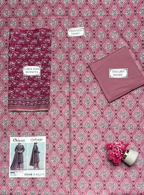 3 Pcs Women's Unstitched Printed Suit thumbnail 3
