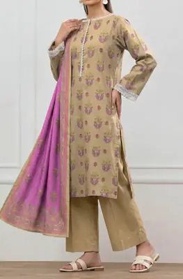 3 Pcs Women's Unstitched Printed Suit