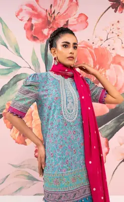 3 Pcs Women's Unstitched Printed Suit