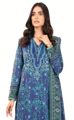 3 Pcs Women's Unstitched Printed Suit