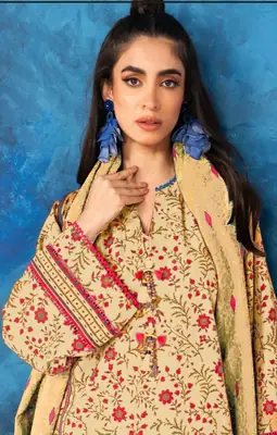 3 Pcs Women's Unstitched Printed Suit