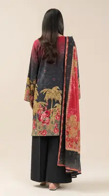 3 Pcs Women's Unstitched Printed Suit thumbnail 2
