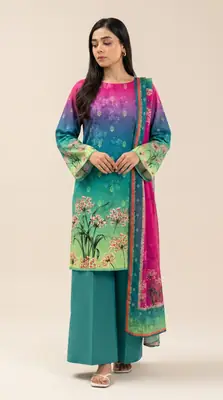 3 Pcs Women's Unstitched Printed Suit