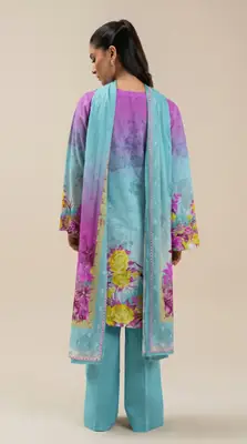 3 Pcs Women's Unstitched Printed Suit thumbnail 2