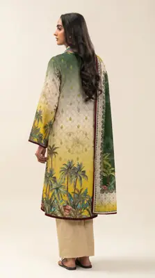3 Pcs Women's Unstitched Printed Suit thumbnail 2
