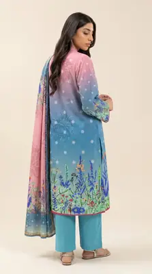 3 Pcs Women's Unstitched Printed Suit thumbnail 2
