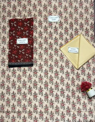3 Pcs Women's Unstitched Printed Suit thumbnail 4