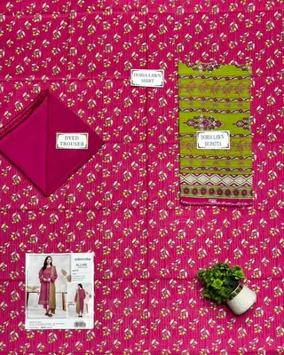 3 Pcs Women's Unstitched Printed Suit thumbnail 3