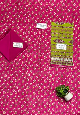3 Pcs Women's Unstitched Printed Suit thumbnail 4