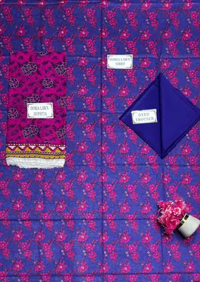 3 Pcs Women's Unstitched Printed Suit thumbnail 4
