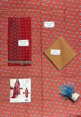 3 Pcs Women's Unstitched Printed Suit thumbnail 2