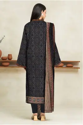 3 Pcs Women's Unstitched Printed Suit thumbnail 2