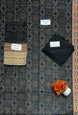 3 Pcs Women's Unstitched Printed Suit thumbnail 4