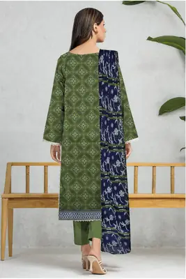 3 Pcs Women's Unstitched Printed Suit thumbnail 2