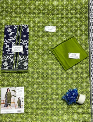 3 Pcs Women's Unstitched Printed Suit thumbnail 3