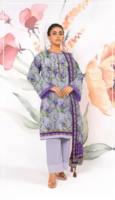 3 Pcs Women's Unstitched Printed Suit