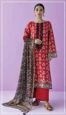 3 Pcs Women's Unstitched Printed Suit