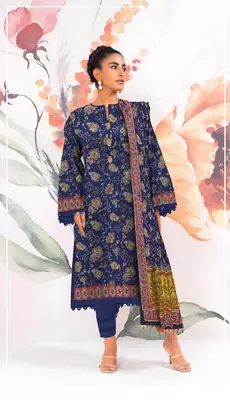 3 Pcs Women's Unstitched Printed Suit
