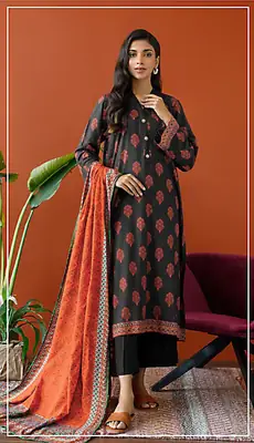 3 Pcs Women's Unstitched Printed Suit