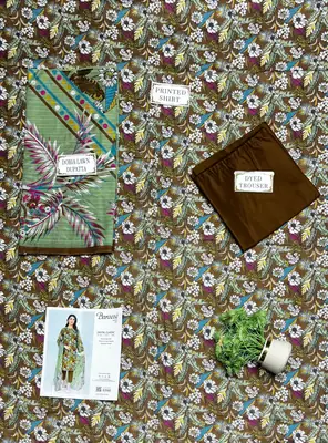 3 Pcs Women's Unstitched Printed Suit thumbnail 3