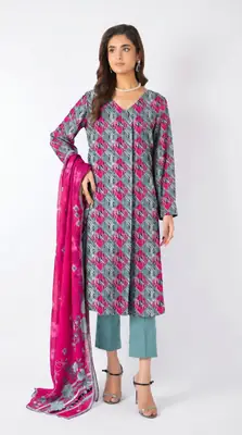 3 Pcs Women's Unstitched Printed Suit