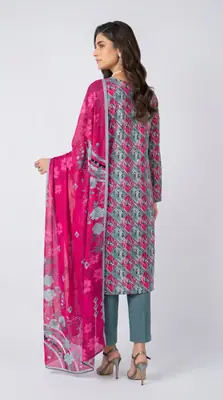 3 Pcs Women's Unstitched Printed Suit thumbnail 2