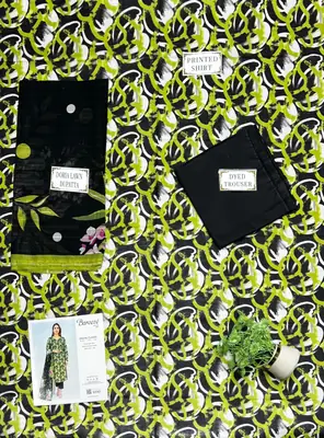 3 Pcs Women's Unstitched Printed Suit thumbnail 3